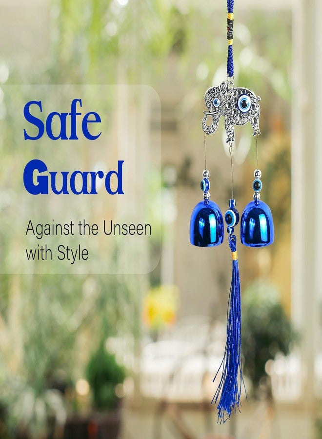 HindCraft أجراس هيندكرافت للرياح الشريرة لغرفة المعيشة، جرسان على شكل فيل بعين شريرة لمدخل المنزل، السيارة، ديكور المكتب - تجلب الحظ السعيد، النجاح، الرخاء، الصحة، والثروة، عناصر فنغ شوي للمنزل - Image 5